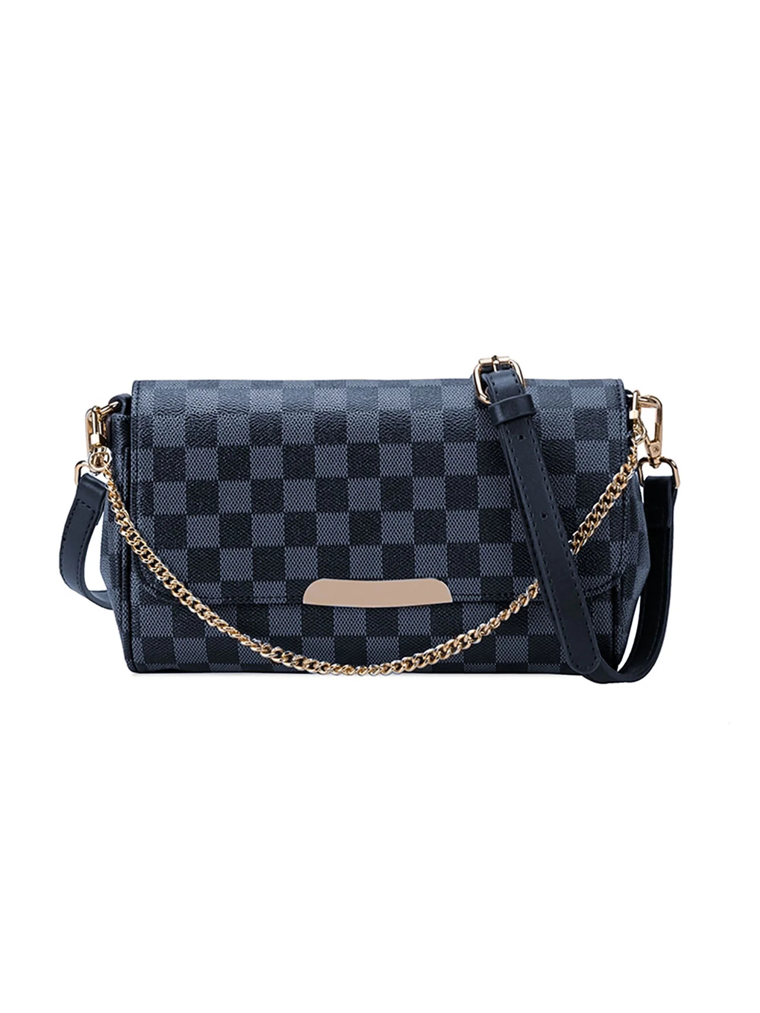 Sexy Dance Womens Brown Black Checkered Tote Shoulder Bag Purse PU Vegan Leather Shoulder Satchel... | Walmart (US)