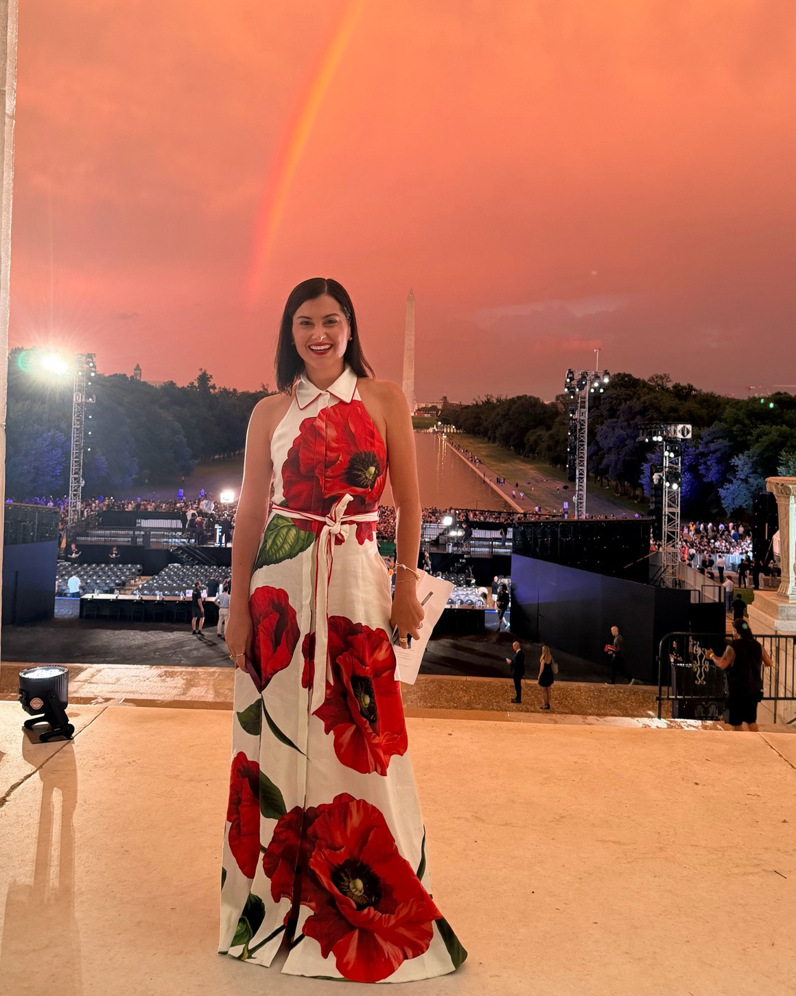 Well this was unbelievable! The sky, the setting, the fighters, the history! I had originally planned to wear something different but then I saw this dress at Alice and Olivia and I knew I had to wear it for this occasion. A linen maxi with a gorgeous floral print? Right for any occasion. This is the most expensive item I’m wearing this week but for this situation I feel like it was worth it ..

#LTKWedding #LTKdayinmylife #LTKSeasonal