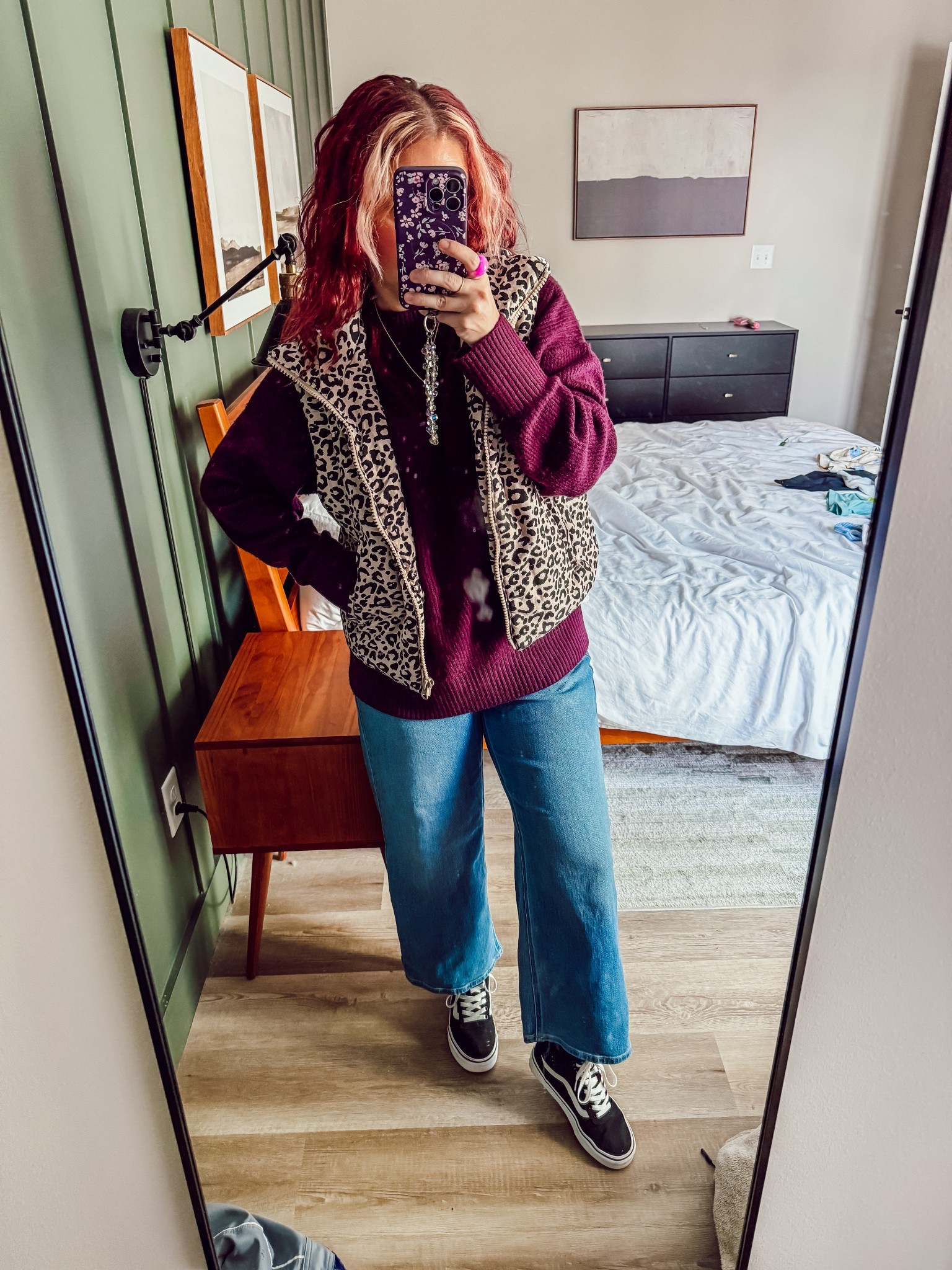 Today’s ootd (ignore the smudge in the mirror) 
Sweater - large - old navy 
Vest - medium - pink Lily 
Jeans - 8 - old navy 
Shoes - vans 
Rings - Amazon 

#LTKootd #LTKPetite #LTKFindsUnder50