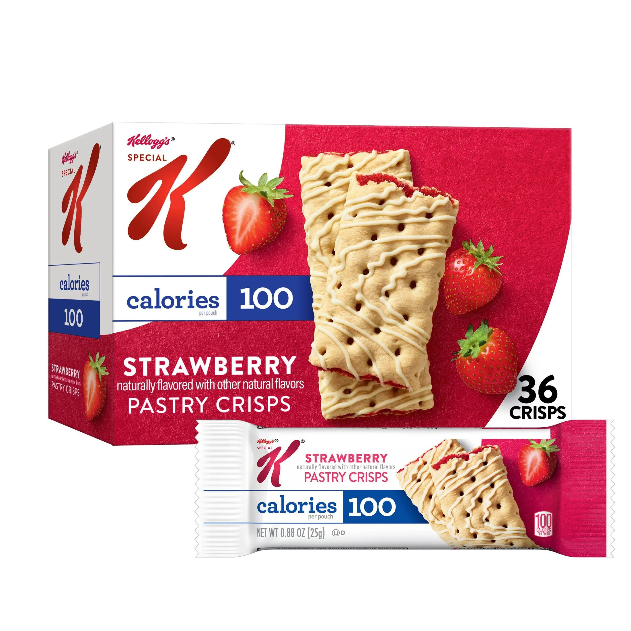 Kellogg's Special K Strawberry Chewy Pastry Crisps, Ready-to-Eat, 100 Calories, 36 Count | Walmart (US)