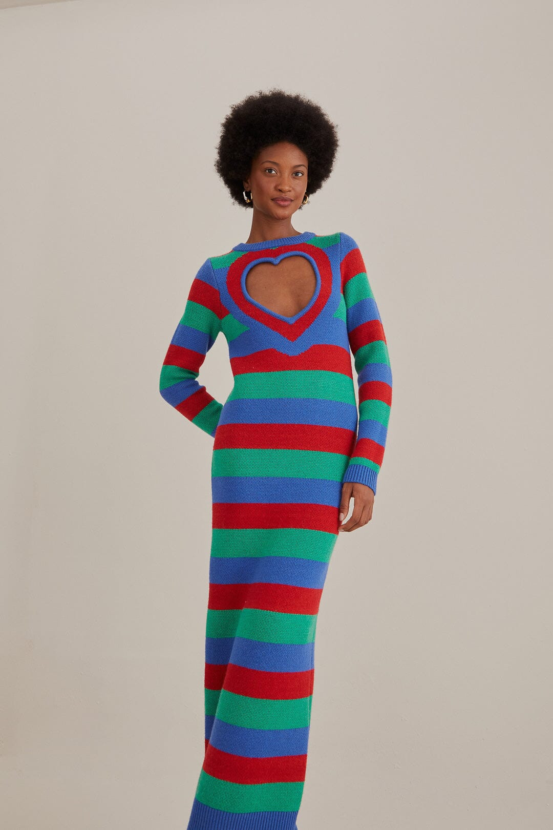 Striped Heart Knit Dress | FarmRio (US)