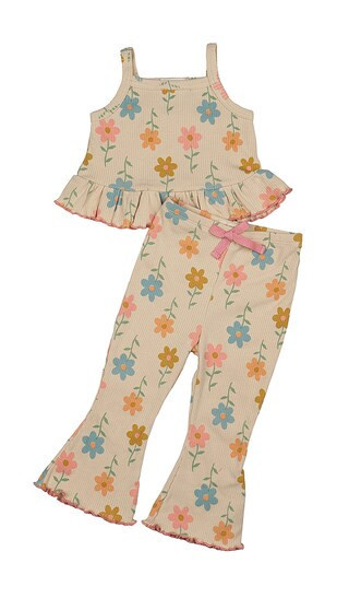 Wild Wawa Kids Rib Bell Bottom Set in Tan. - size 3/4 | Revolve Clothing (Global)