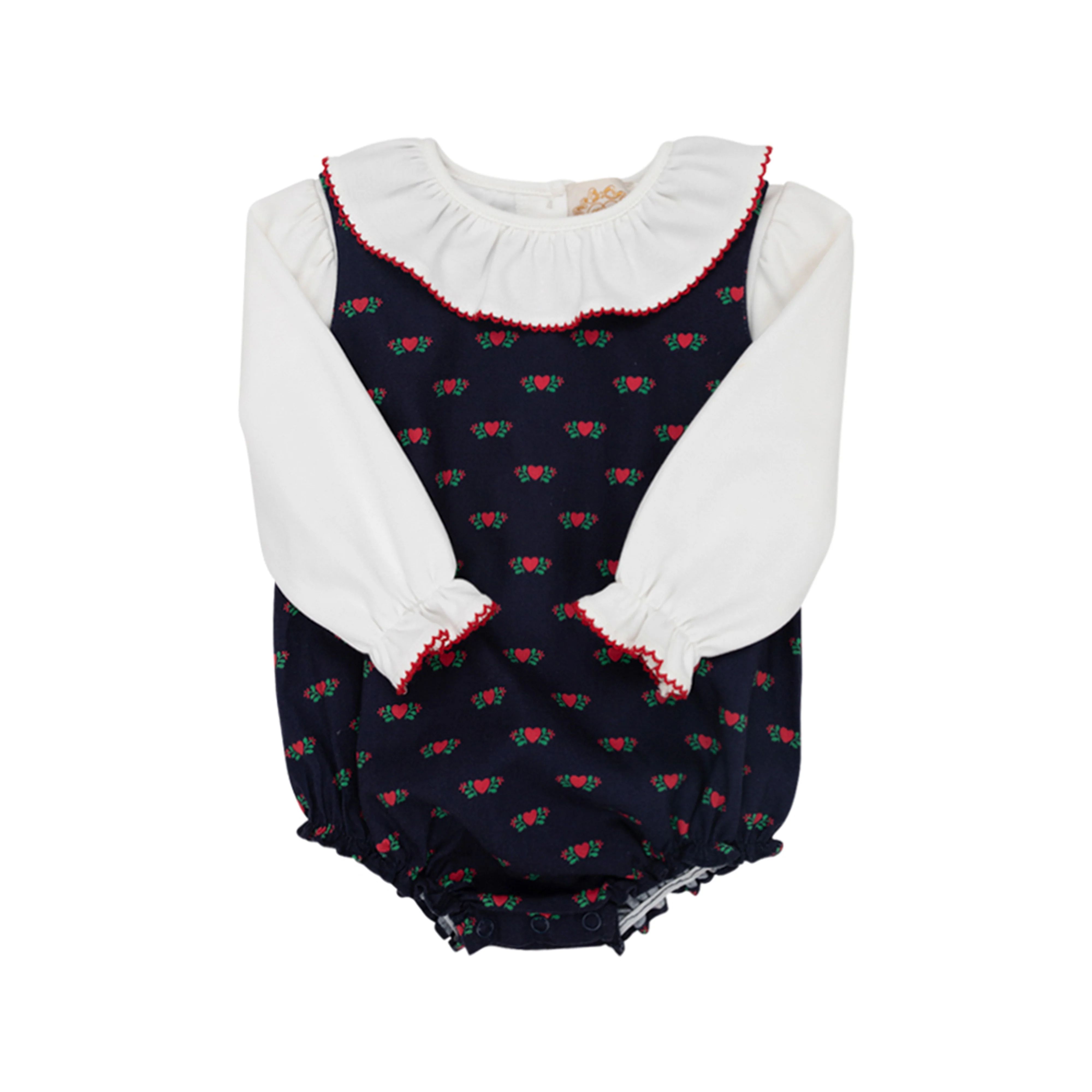 Long Sleeve Brooksy Bubble Set - A Kind Heart with Worth Avenue White & Richmond Red Picot | The Beaufort Bonnet Company