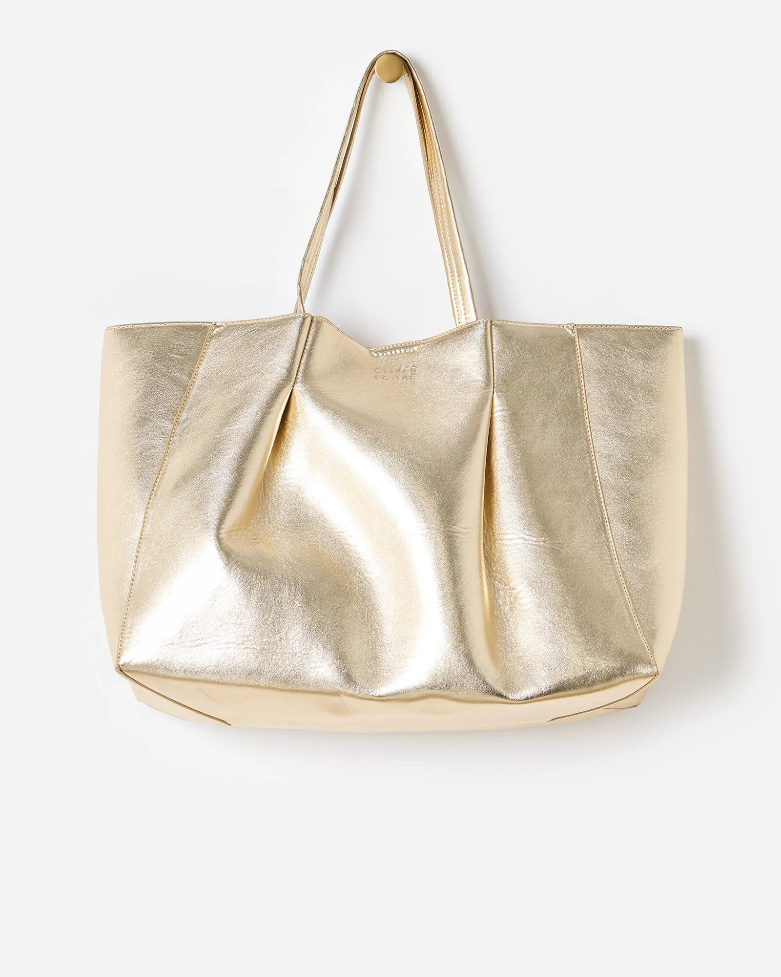 Aria Gold Metallic Tote Bag | Oliver Bonas (Global)
