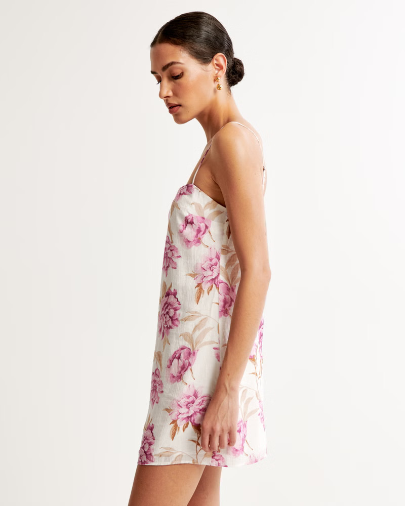 Crinkle Textured Mini Dress | Abercrombie & Fitch (US)