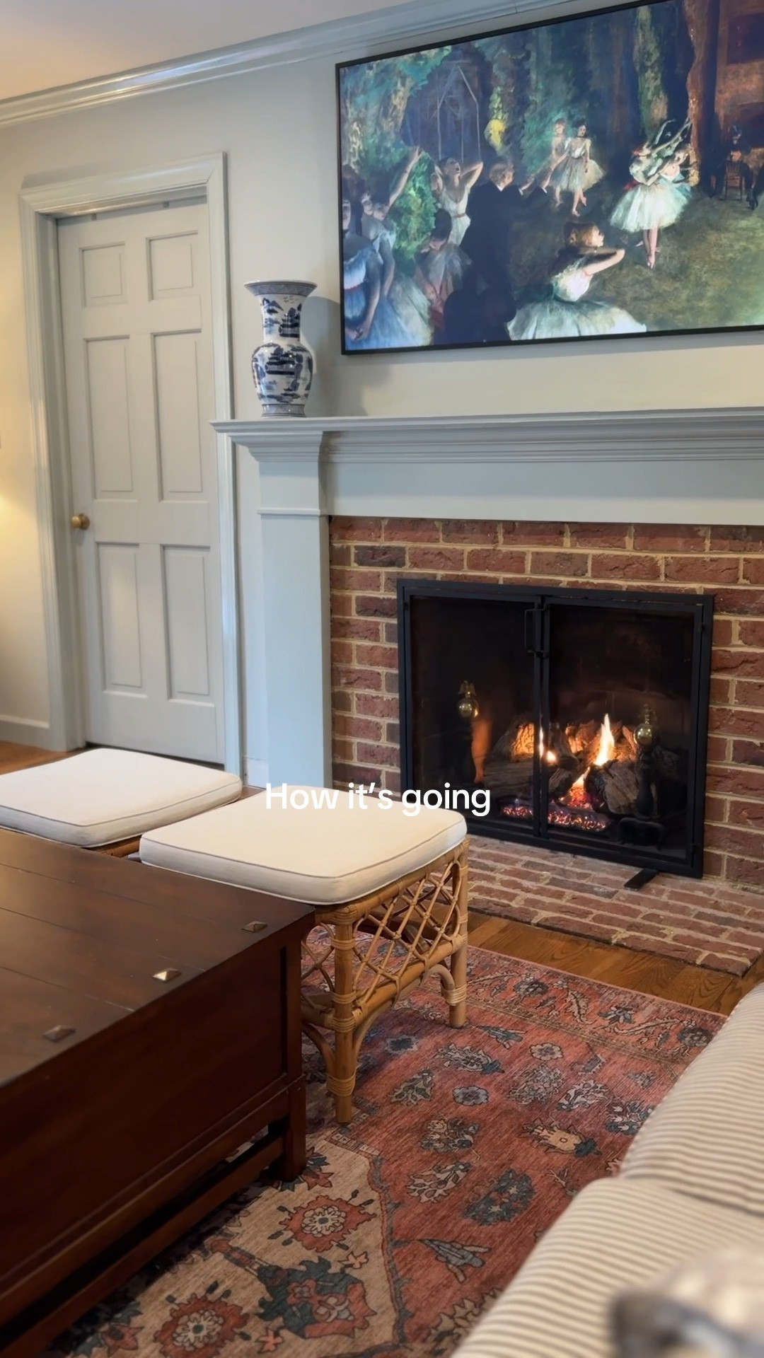 Mikes man den. Colonial home. Cozy home decor. Recliner. Striped couch  

#LTKMens #LTKHome