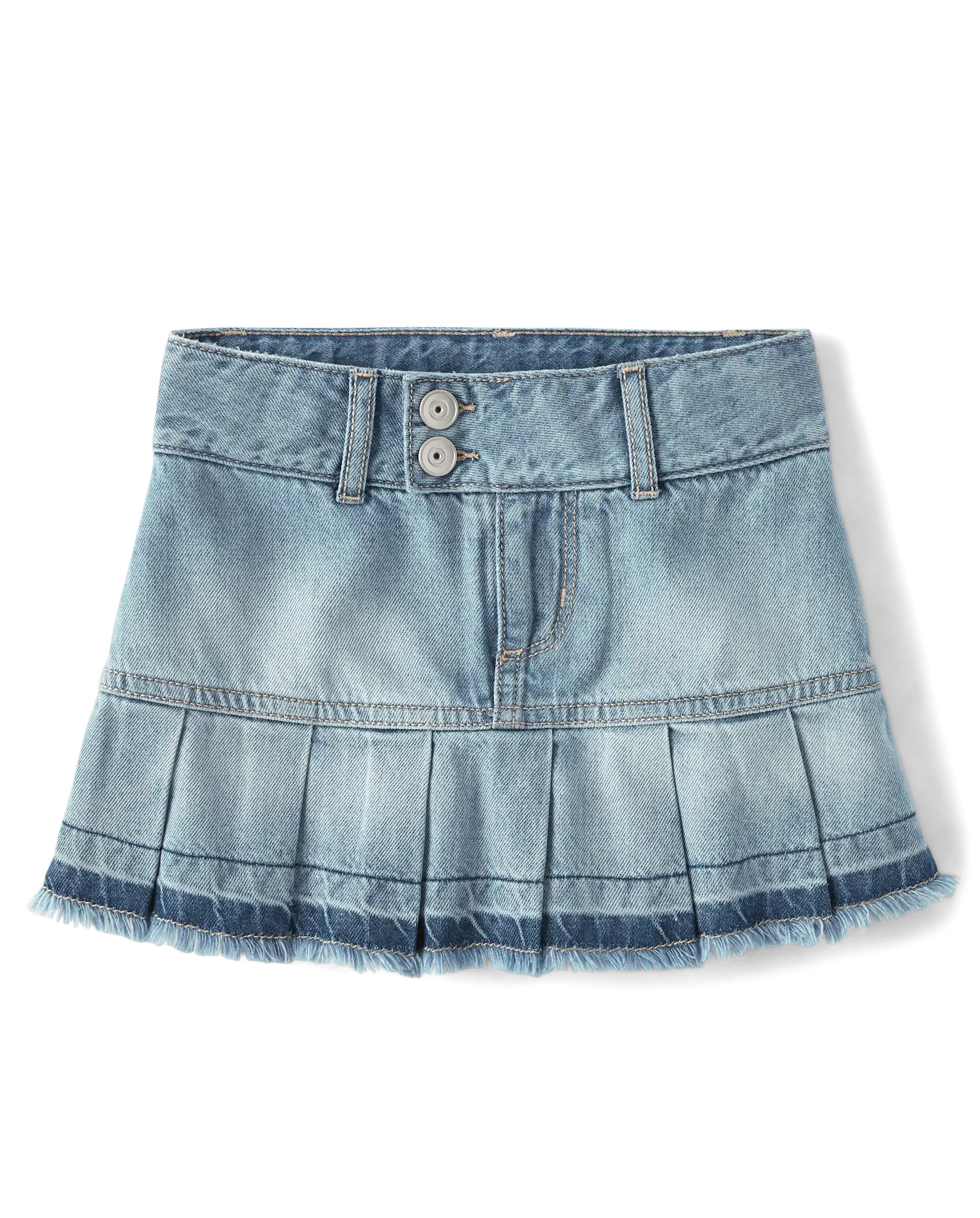 Girls Pleated Denim Skort - TWYLA WASH | The Children's Place | The Children's Place