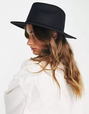 ASOS DESIGN felt panama hat with plait braid trim with size adjuster | ASOS UK