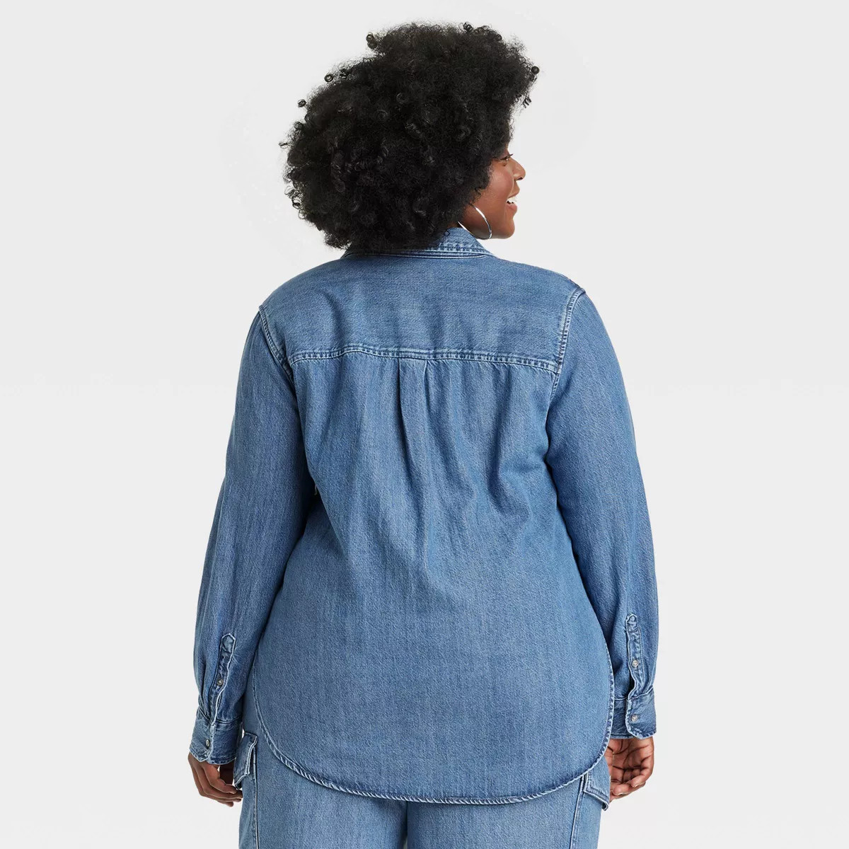 Women's Long Sleeve Relaxed Denim Button-Down Shirt - Universal Thread™ Medium Wash | Target