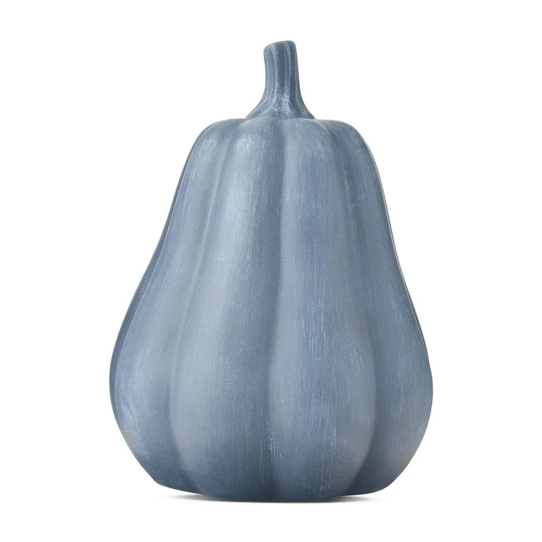 Clay Jack-o'-Lantern Tabletop Fall Halloween Decor, Gray, 13", by Way To Celebrate - Walmart.com | Walmart (US)