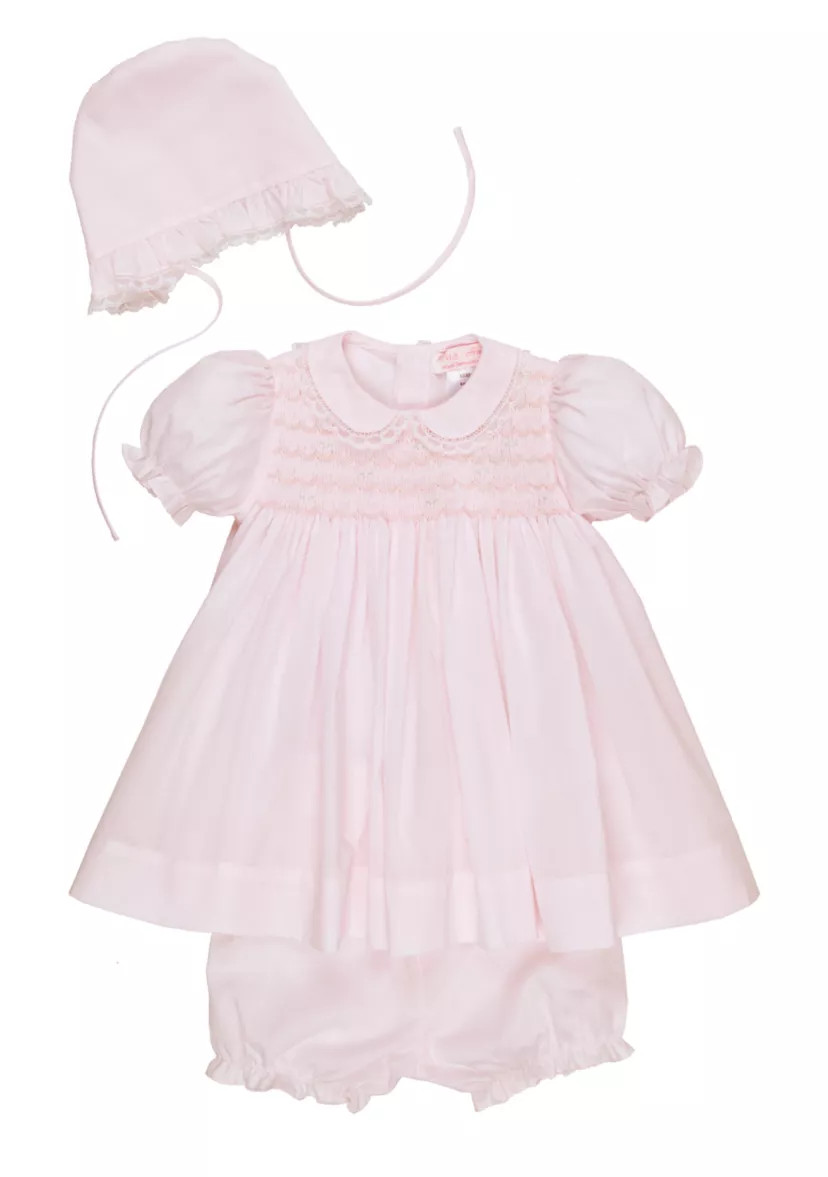 Baby Girls Pink Lace Dress with Hat | Belk