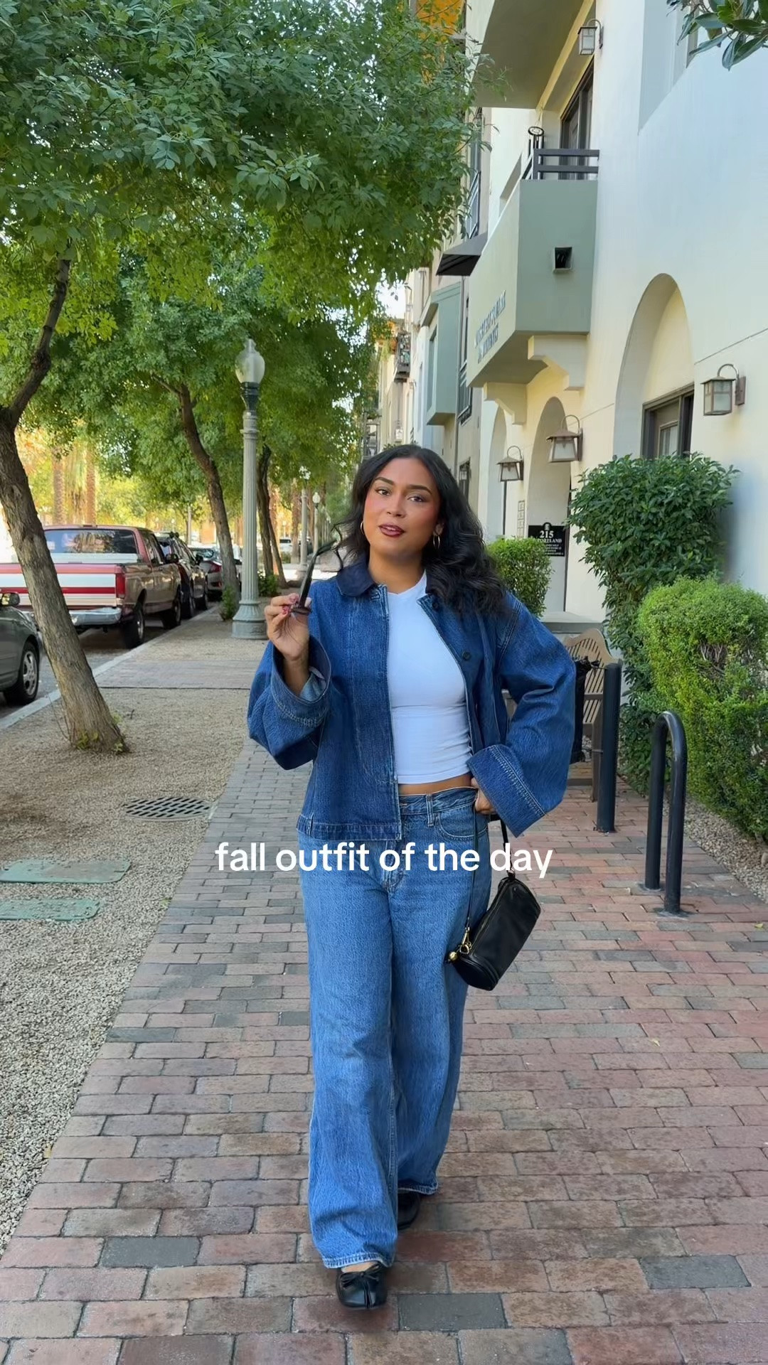 denim on denim, warm weather friendly fit👖SO comfy/ can style the pieces so many ways (wearing a L in the JCrew jacket, runs a little big)