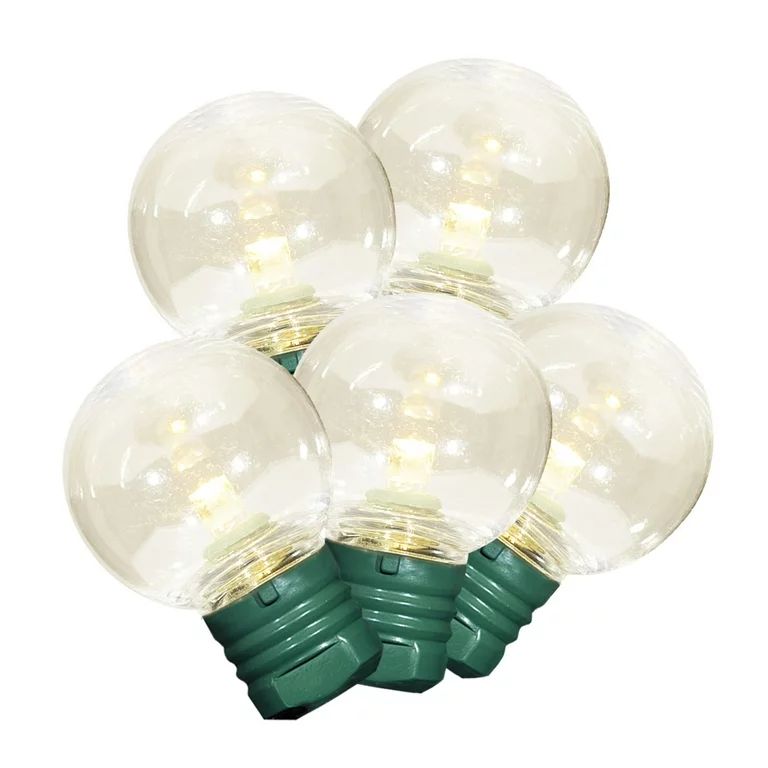 100-Count Warm White LED Super Bright G30 Christmas Lights with Green Wire, 58.1', Holiday Time | Walmart (US)