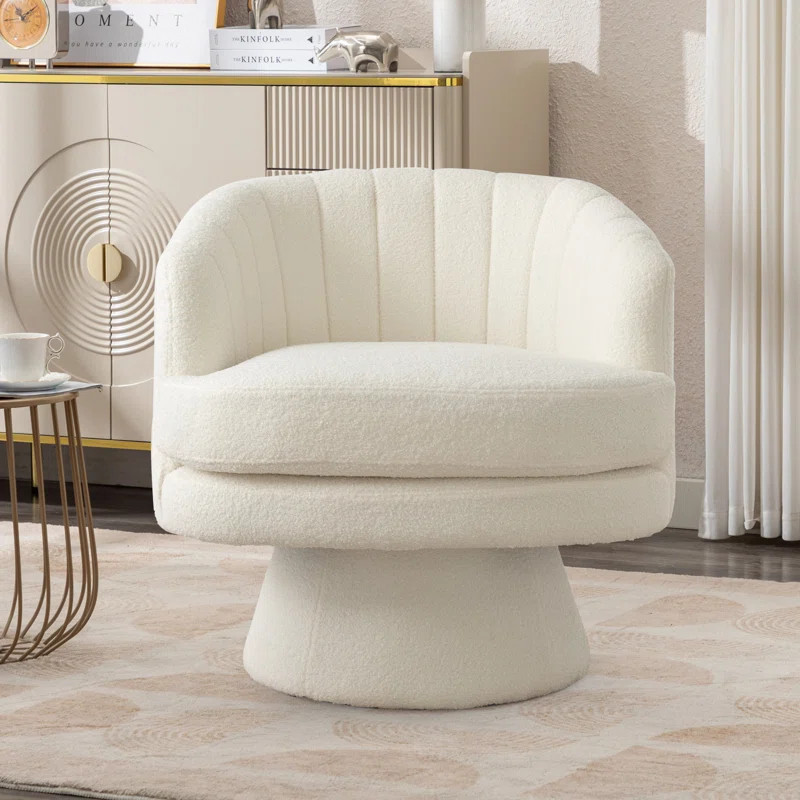 Romriell 29" Wide Upholstered Swivel Barrel Chair | Wayfair North America