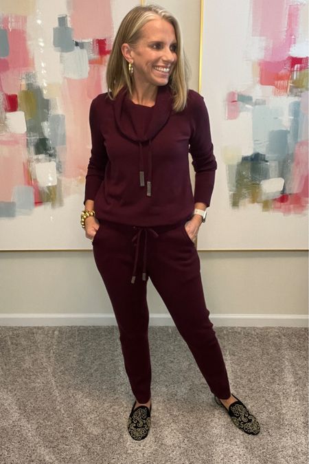 Absolutely the softest and coziest outfit. Add a vest for a sporty look and switch to sneakers. Perfect for holiday travel 
#chicos

#LTKover40 #LTKCyberWeek #LTKsalealert