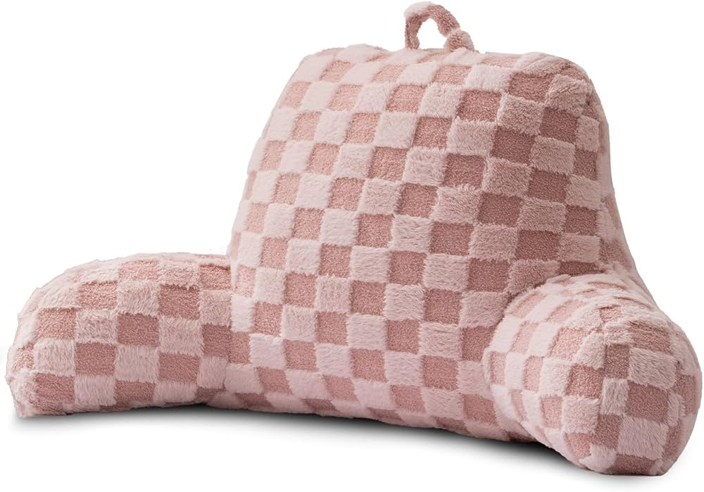 A Nice Night Faux Fur Reading Pillow,Checkered Fluffy Grid Plaid,Bed Wedge Pillow Large Adult Chi... | Amazon (US)