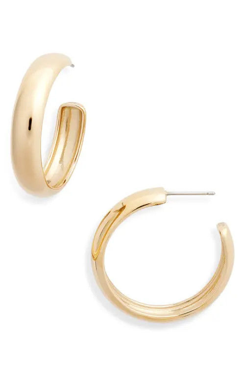 JENNY BIRD Large Staple Hoop Earrings in High Polish Gold at Nordstrom | Nordstrom