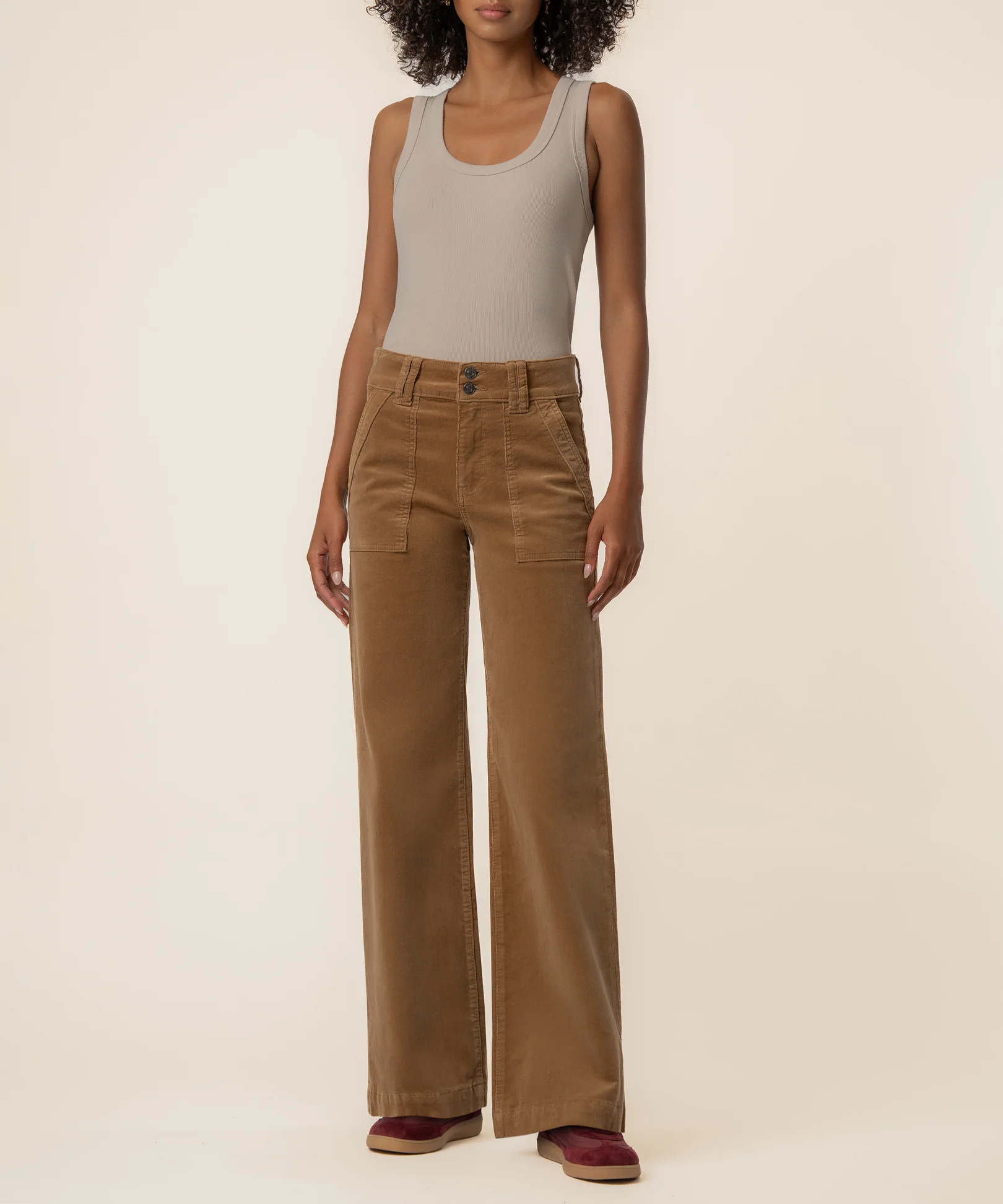 Jodi Corduroy High Rise Wide Straight Leg in Camel - Kut from the Kloth | Kut From Kloth