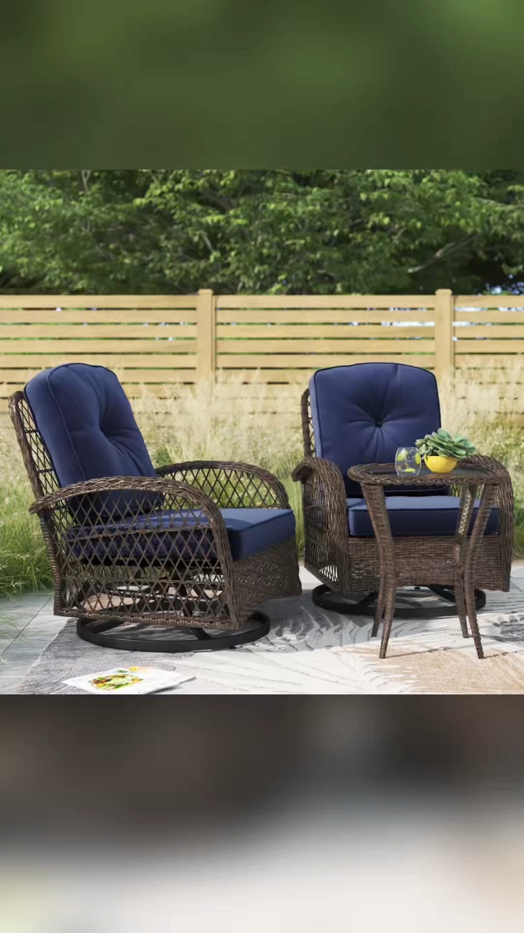 Denison 2-Person Outdoor Seating Group, Wicker Swivel Chairs with Cushions and Side Table

#LTKHome #LTKSwim #LTKSeasonal