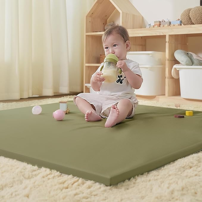 Vegan Leather Baby Play Mat, Wipe-Clean Play Mat for Floor, 50x50 in Thicken Foam Cushioned & Wat... | Amazon (US)