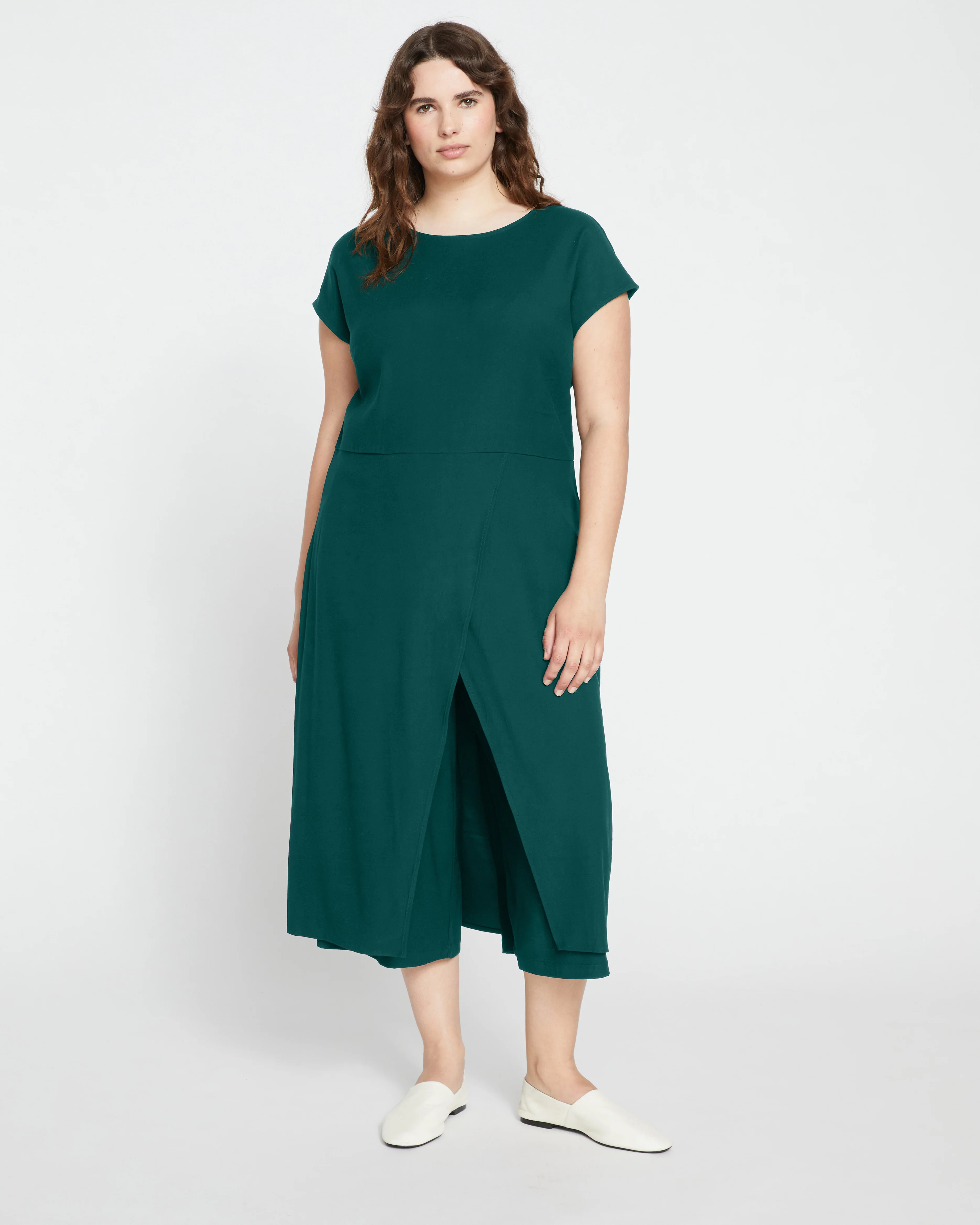 Elvo Double Luxe Culottes - Forest Green | Universal Standard