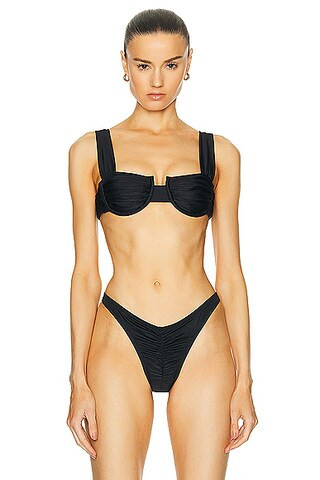 Bananhot Niki Bikini Top in Black - Black. Size XS (also in S). | FWRD 