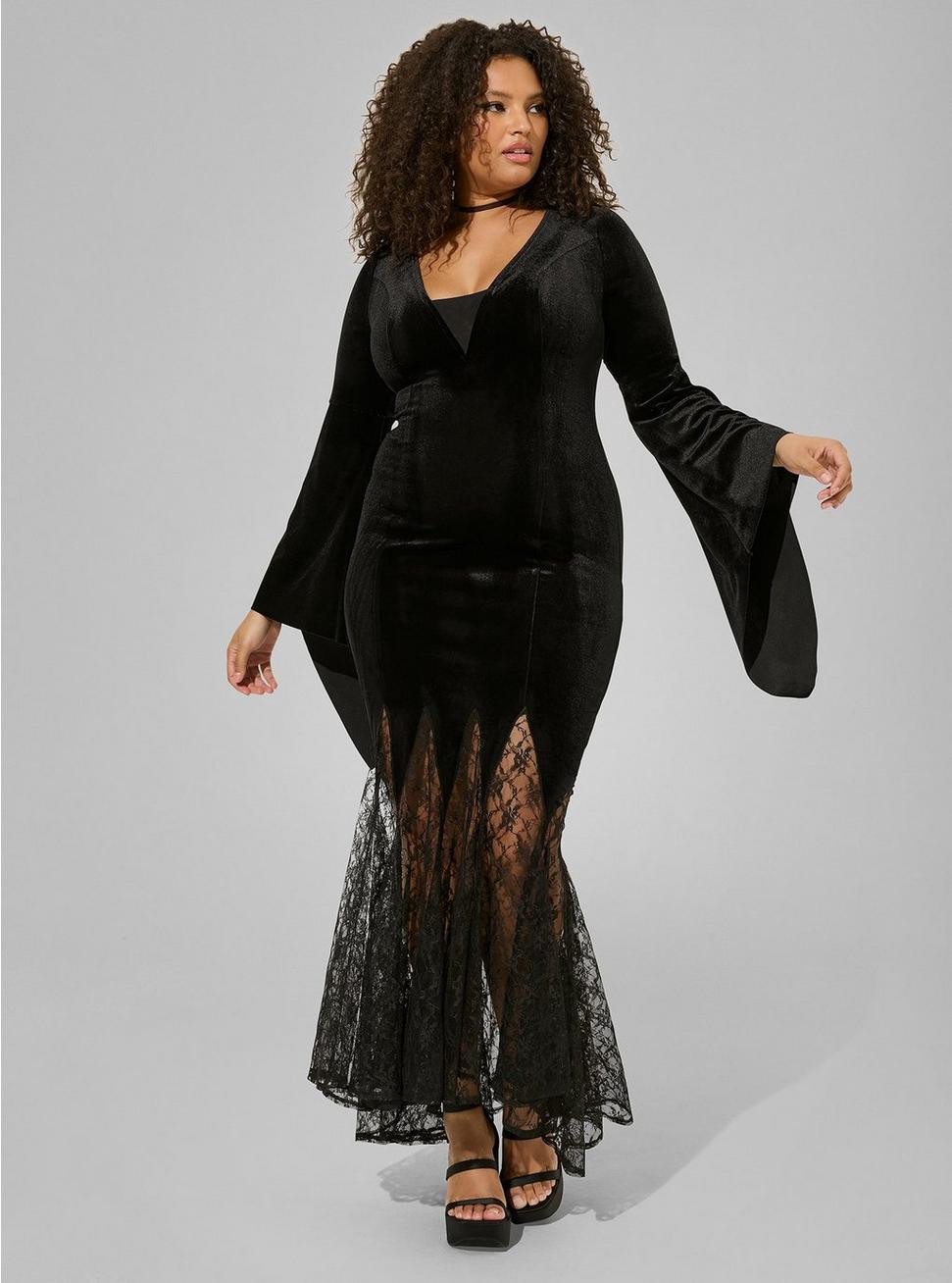 Halloween Costume Velvet Fluted Maven Dress | Torrid (US & Canada)