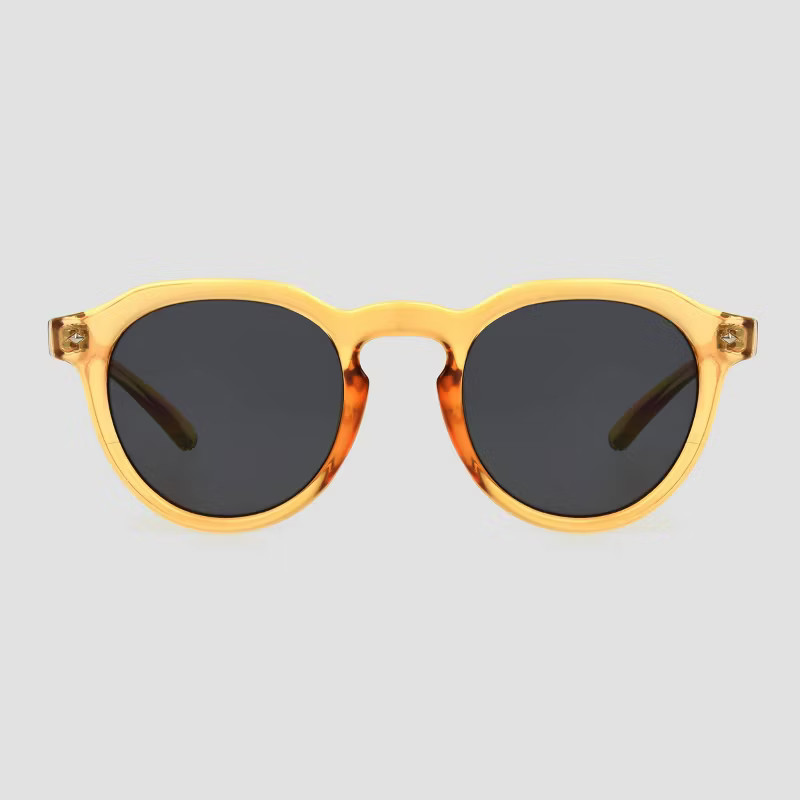 Women's Narrow Geo Round Sunglasses - Universal Thread™ Yellow | Target