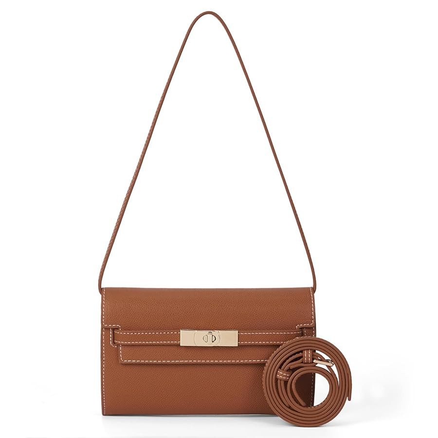 Mini Clutch Purse Vegan Leather Crossbody Bag for Women Small Shoulder Bag Designer Handbag with ... | Amazon (US)