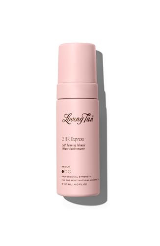 Loving Tan 2 HR Express Mousse, Medium - Streak Free, Natural looking, Professional Strength Sunless Tanner - Up to 5 Self Tan Applications per Bottle, Cruelty Free, Naturally Derived DHA - 120 ml | Amazon (UK)
