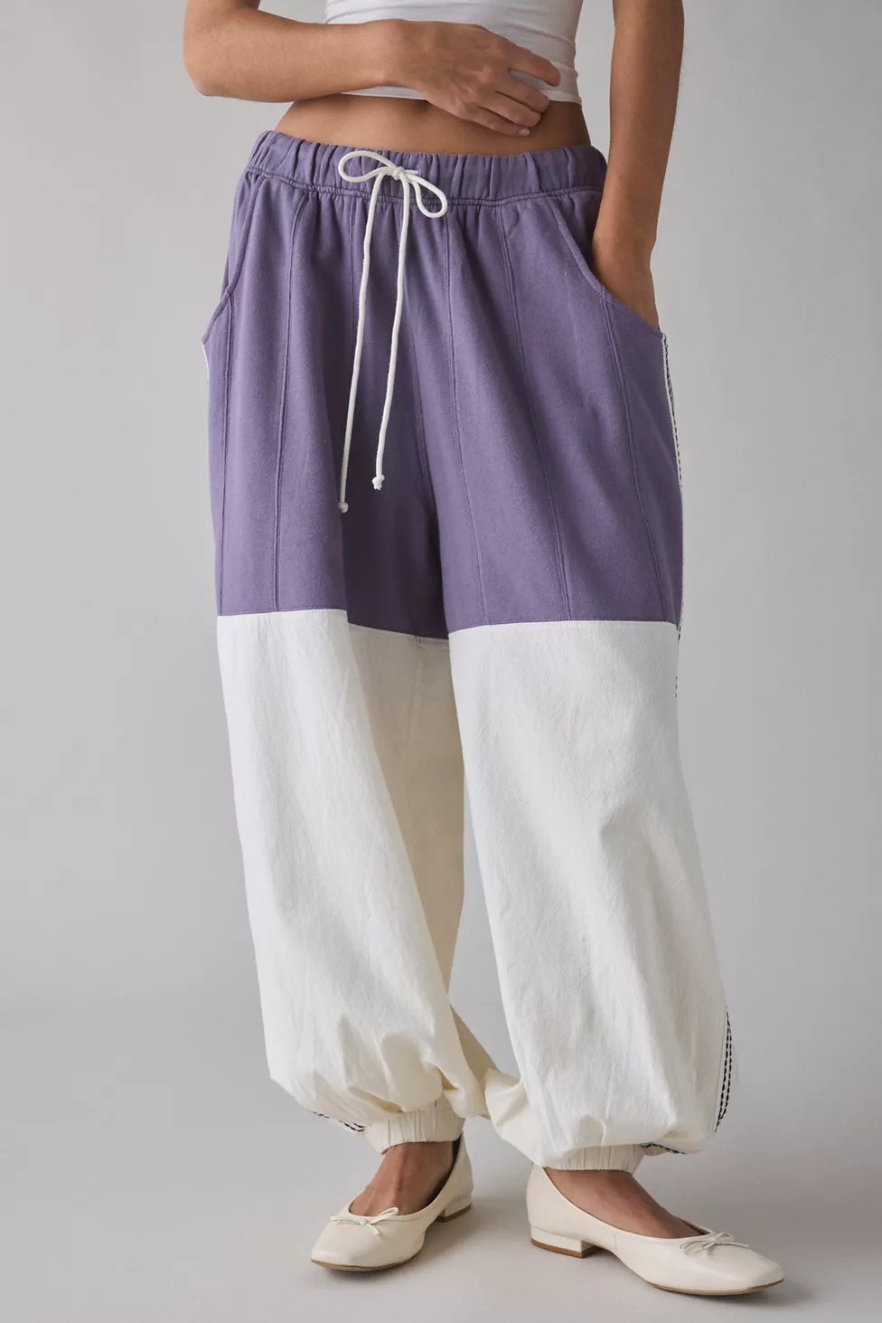 Out From Under Kai Mixed Media Extreme Barrel Joggers | Urban Outfitters (US and RoW)