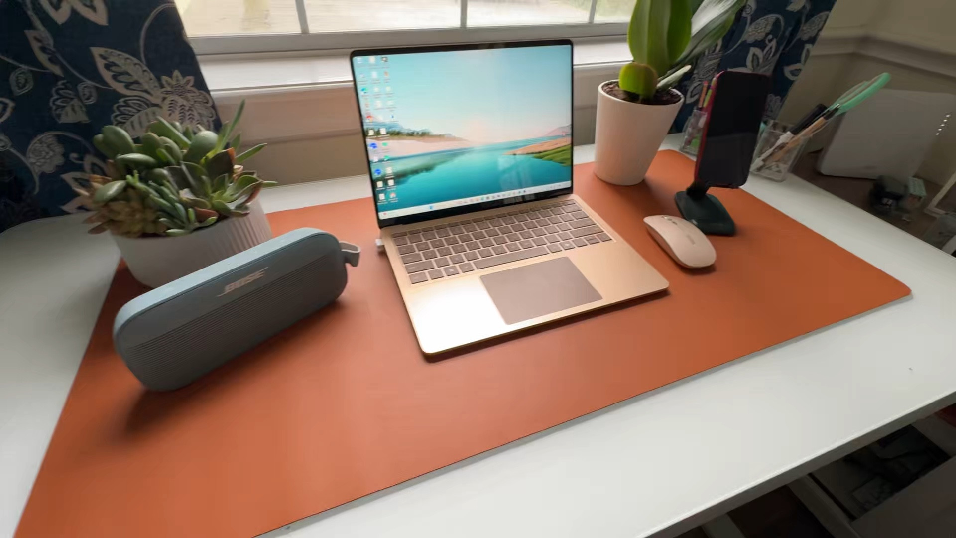 I was ready for a NEW look for my desk so I updated my desk pad, speaker, mouse, and added a colorful blanket. 

#LTKHome #LTKTravel #LTKOver40