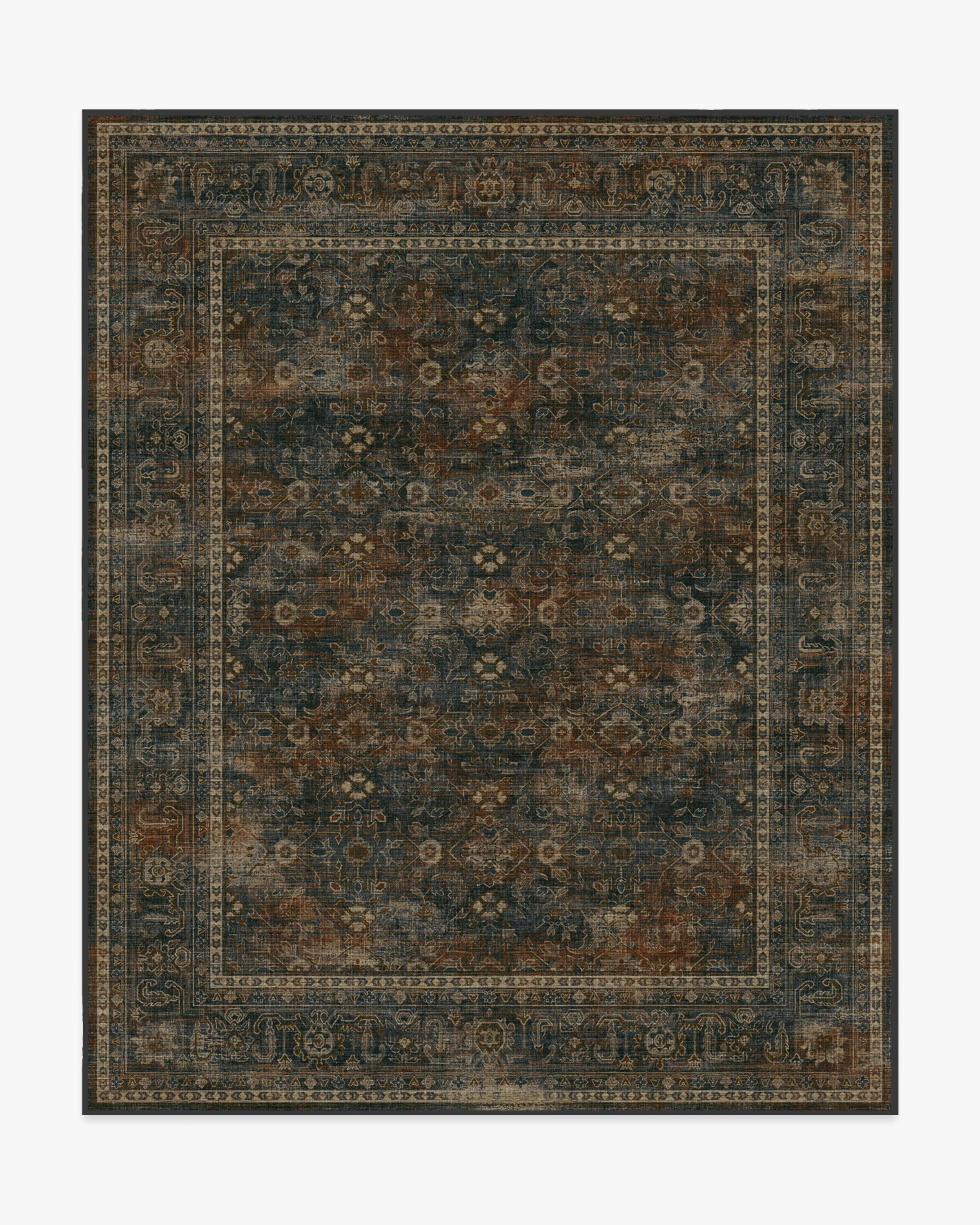 Ophelia Navy & Redwood Rug | Ruggable