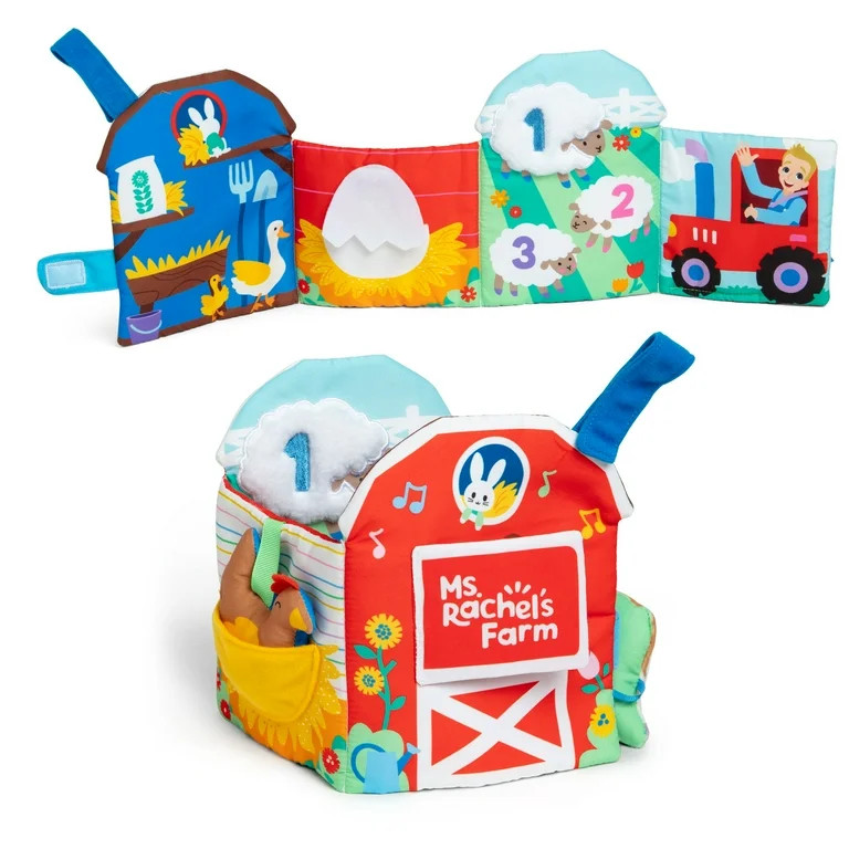 Ms. Rachel Official Sensory Learning Plush Farm Toy, Foldable Baby Book for Babies Ages 3 Months ... | Walmart (US)