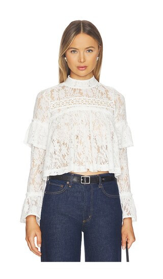Free People Lilabeth Lace Top in Ivory. - size XS | Revolve Clothing (Global)