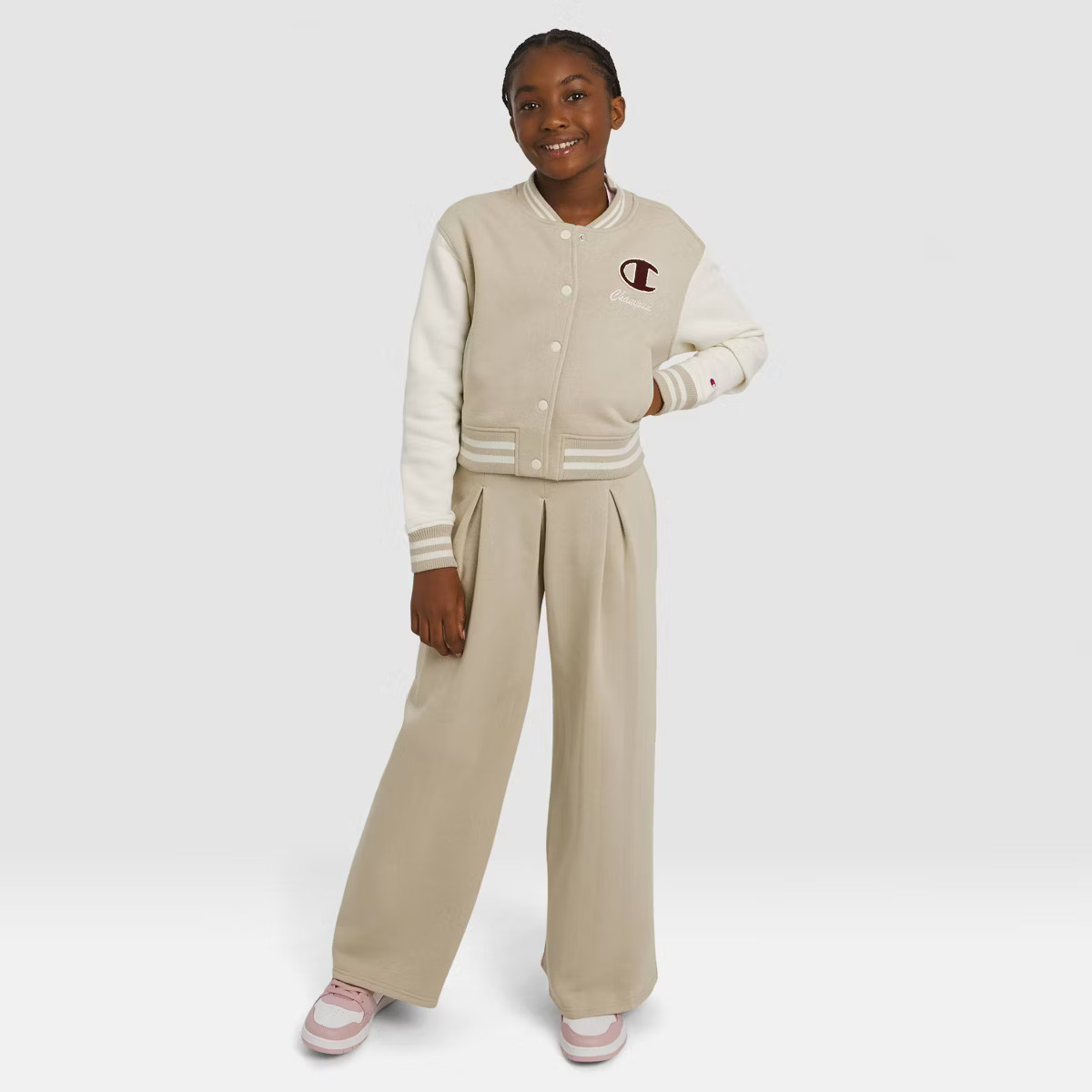 Champion Girls' Varsity Jacket - Tan | Target