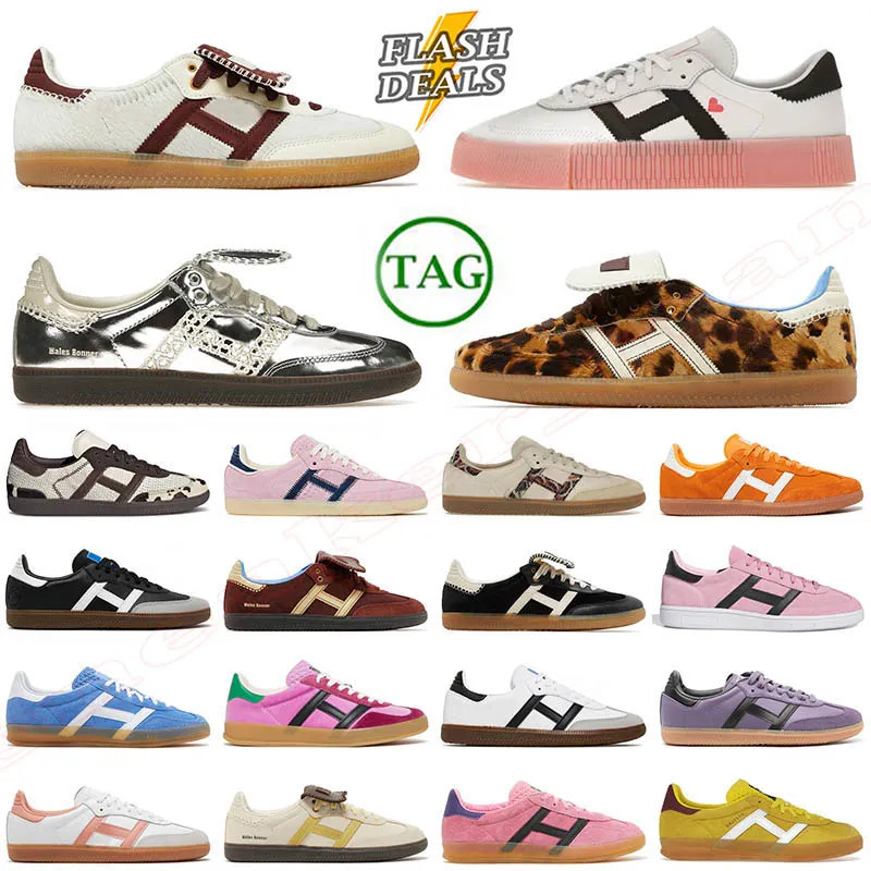 Wales Bonner Pony Leopard 2024 OG Top Gazelle Designer Casual Shoes Silver Metallic Black Gum Veg... | DHGate