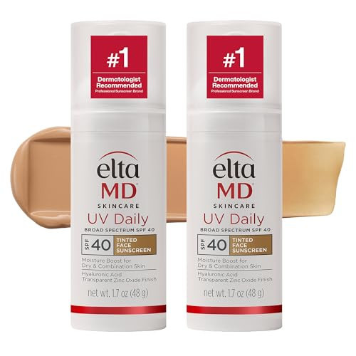 EltaMD UV Daily Tinted Face Sunscreen Moisturizer, SPF 40, 1.7 oz 2-Pack | Amazon (US)