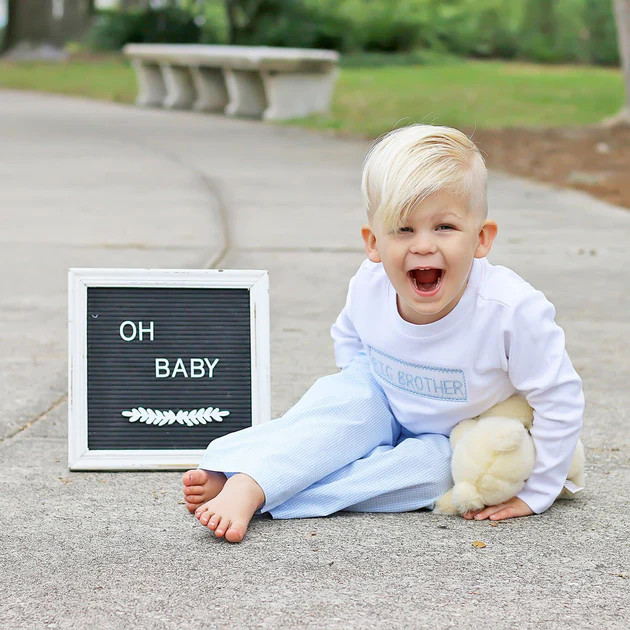 Big Brother Smocked Blue Pant Set | Classic Whimsy