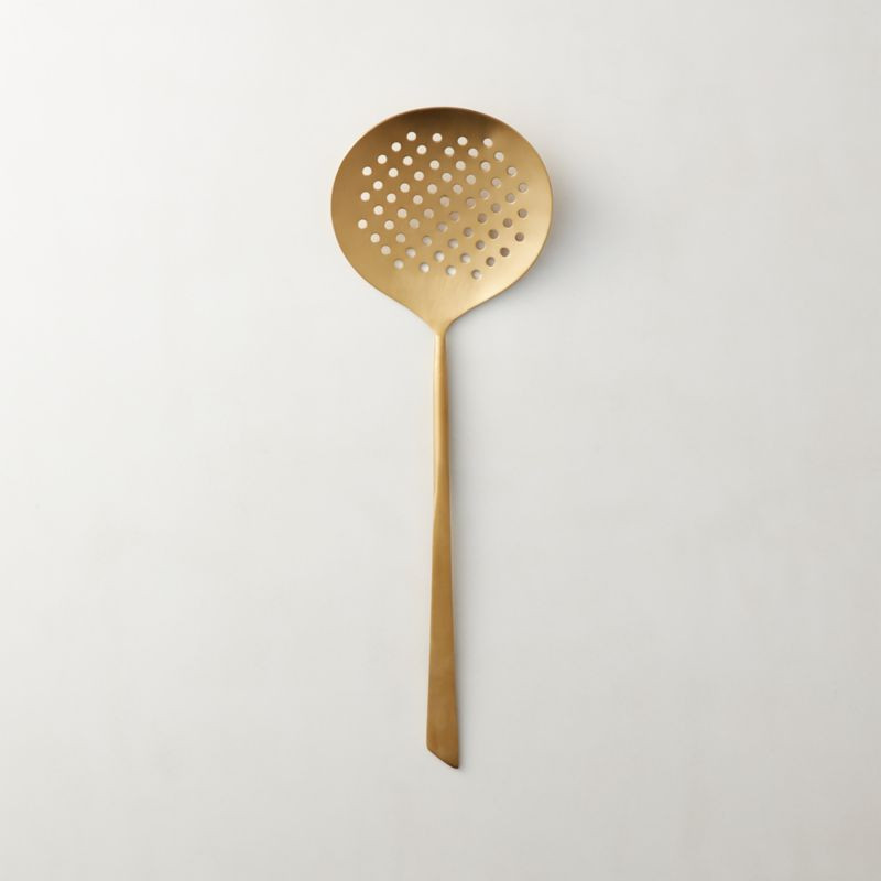 Brushed Gold Kitchen Skimmer + Reviews | CB2 | CB2