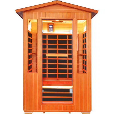 Outdoor Two Person Sauna Far Infrared Saunas Dry Sauna Room Red Cedar And Canadian Hemlock Wood Wooden Sauna Spa 2080w With 8 Heating Plate And Beauty | Wayfair North America