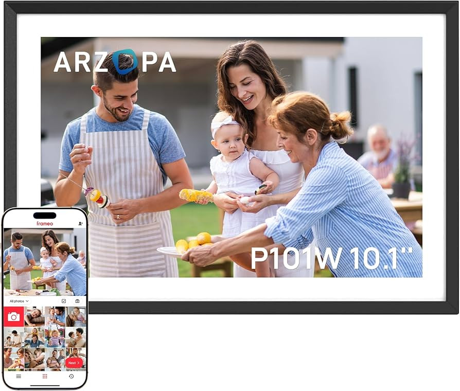 ARZOPA Frameo Digital Picture Frame 10.1 Inch Smart WiFi Digital Photo Frame 32GB with 1280x800 I... | Amazon (US)