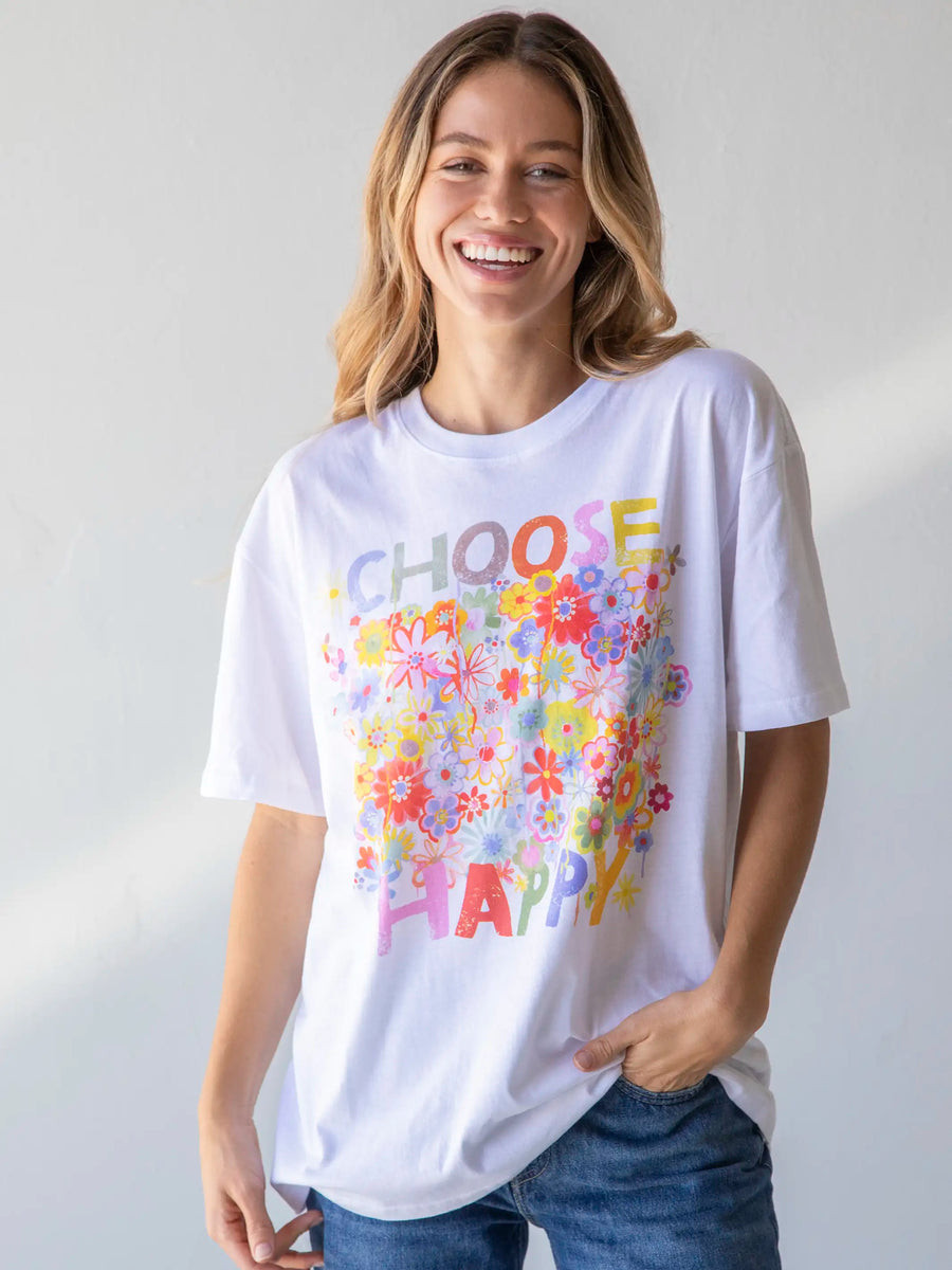 Boyfriend Tee Shirt - Choose Happy | Natural Life