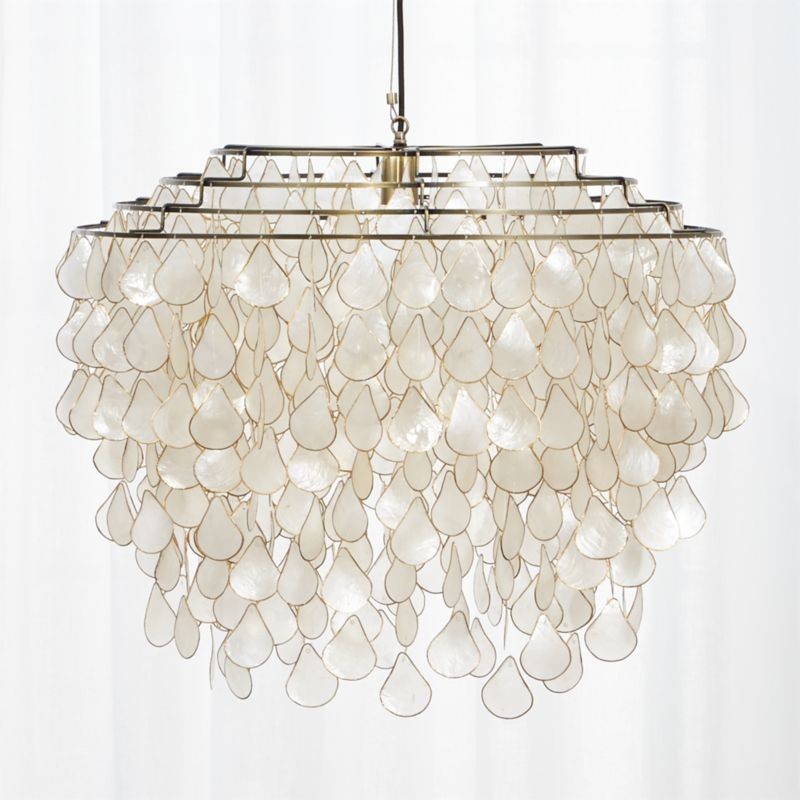 Teardrops Capiz Chandelier + Reviews | CB2 | CB2