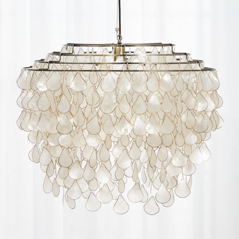 Teardrops Capiz ChandelierCB2 Exclusive Purchase now and we'll ship when it's available.    Esti... | CB2