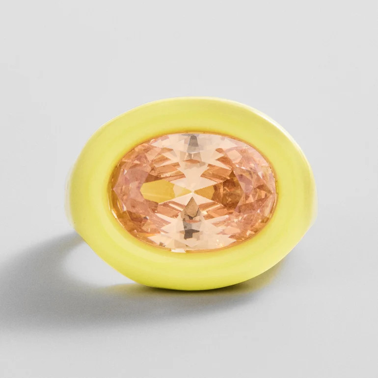 Joy Pop Cubic Zirconia Ring - Peach/Yellow | BaubleBar