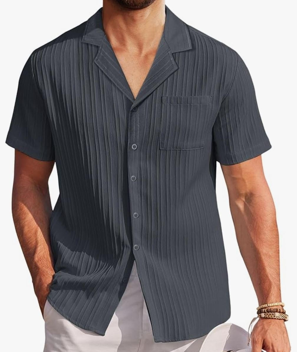 Anbech Hawaiian Shirt for Men Short Sleeve Tropical Holiday Beach Button Down Shirts with Pocket | Amazon (US)