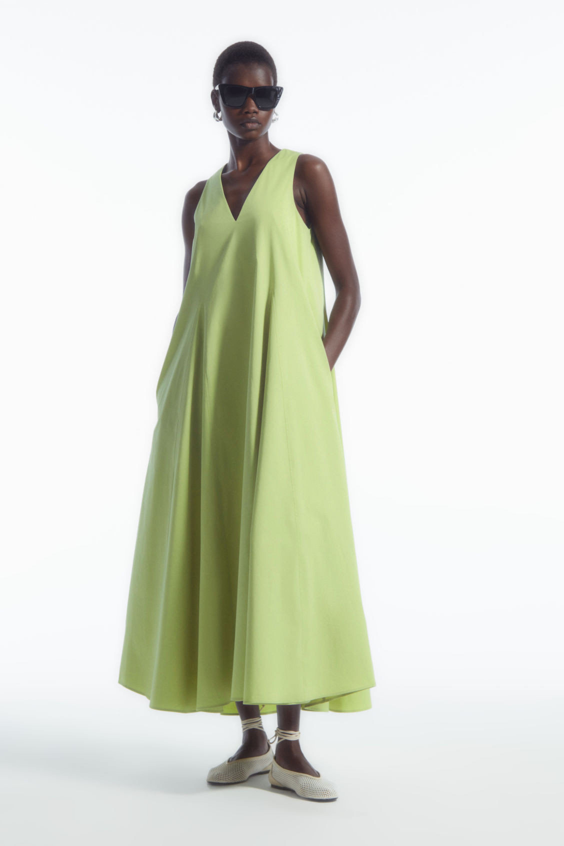 VOLUMINOUS V-NECK MAXI DRESS | COS (US)