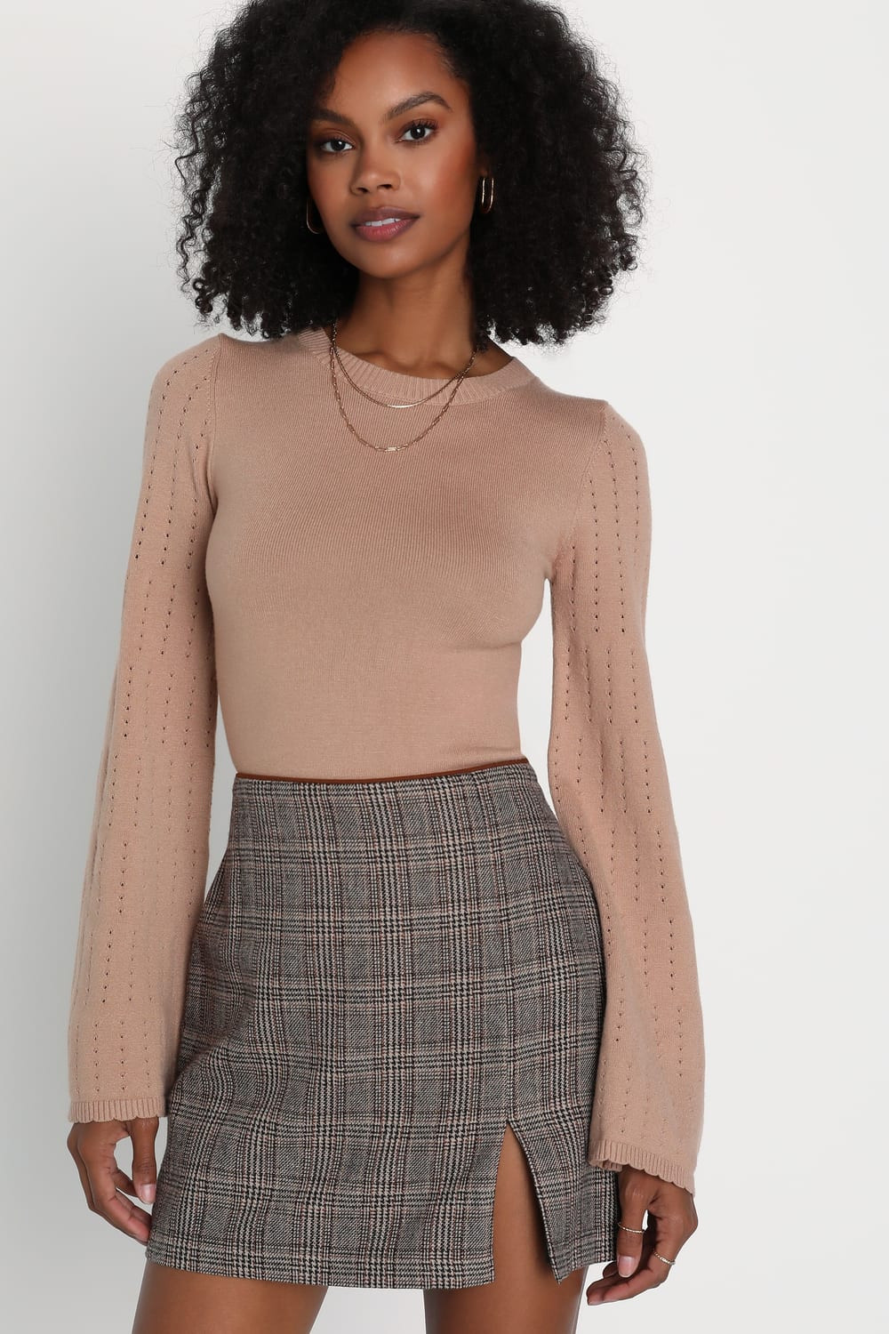 Autumn Sweetness Brown Plaid Mini Skirt | Lulus (US)