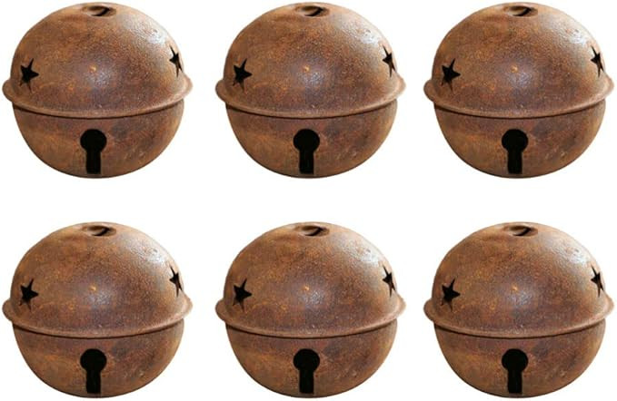 24pcs Rusty Star Hole Bells Rustic Metal Bells Christmas Bells Rustic Small Bell for Christmas Ho... | Amazon (US)